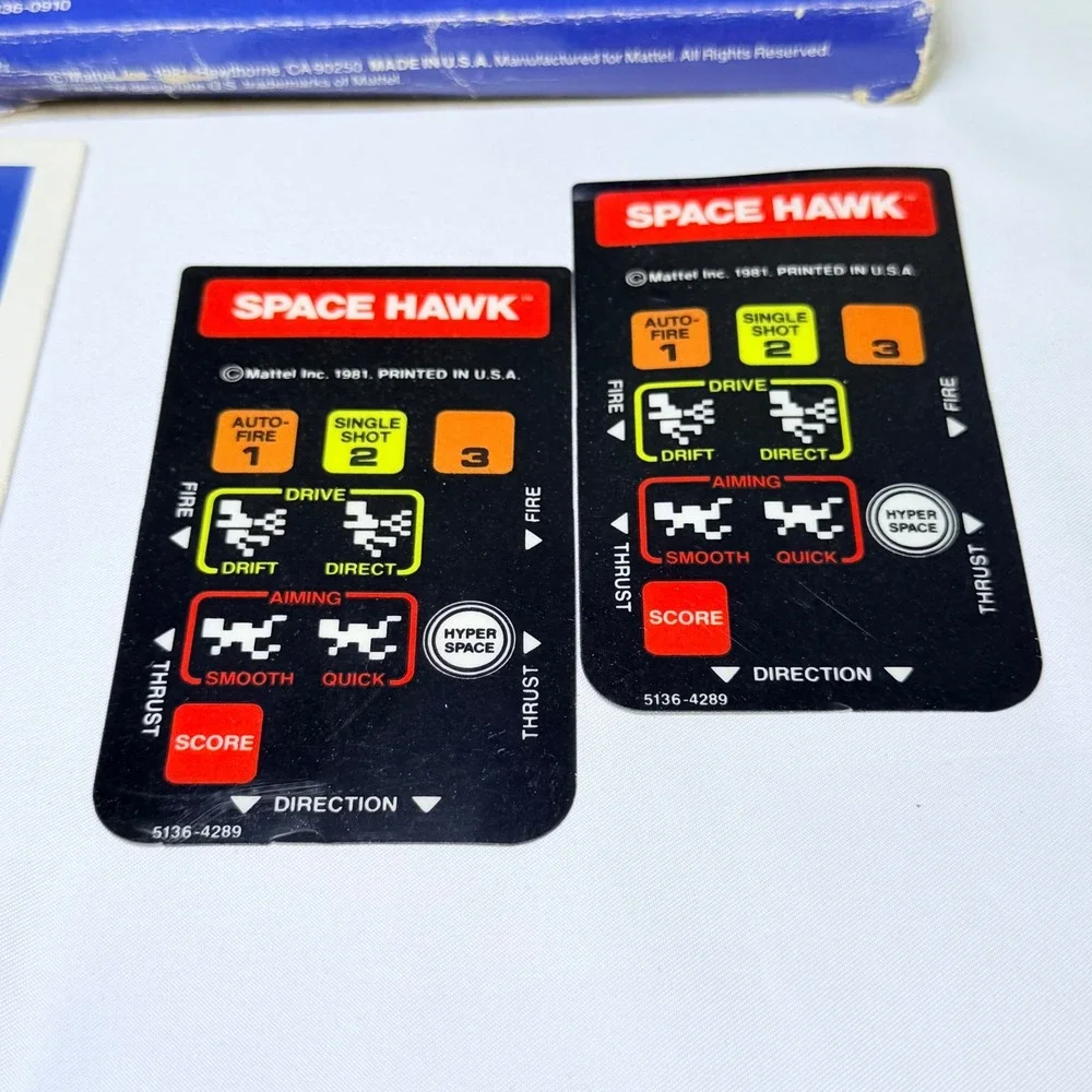Space Hawk Mattel Intellivision 1981 Game CIB Box Manual Overlays‎ 5136